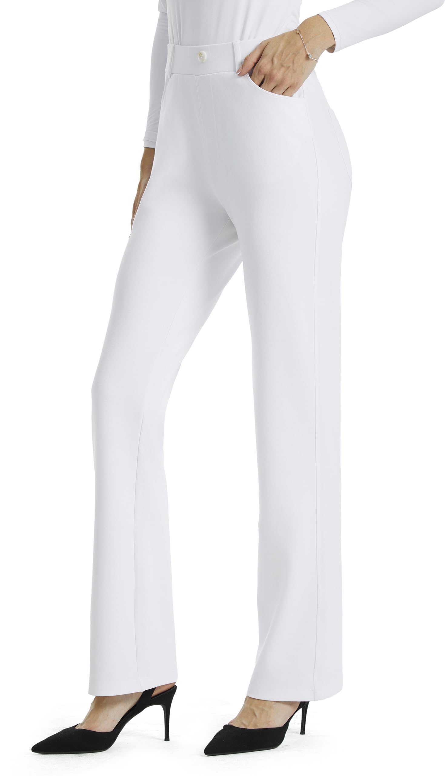 AFITNE Women's Yoga Dress Pants 2025 Spring Stretchy Work Slacks Straight Leg Business Office Casual Pants