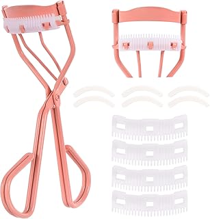 Eyelash Curlers with Comb, DREMISI Eyelashes Curler with Built-in Comb, Pink Eyelash Curler for Women, Lash Curler with 6 Refill Silicone Pads, Get a Lash Lift in Seconds, Eyes Make Up Tools for Girls