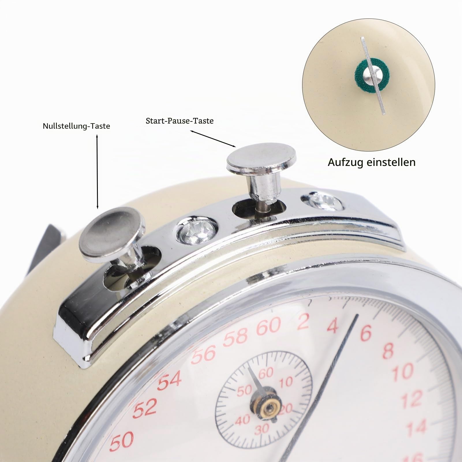 Pyhodi Mechanische Stoppuhr - 60 Sekunden, Großes Zifferblatt, Tragbarer Sport-Chronograph, Alarm, Lauftimer für Laufen, Radfahren
