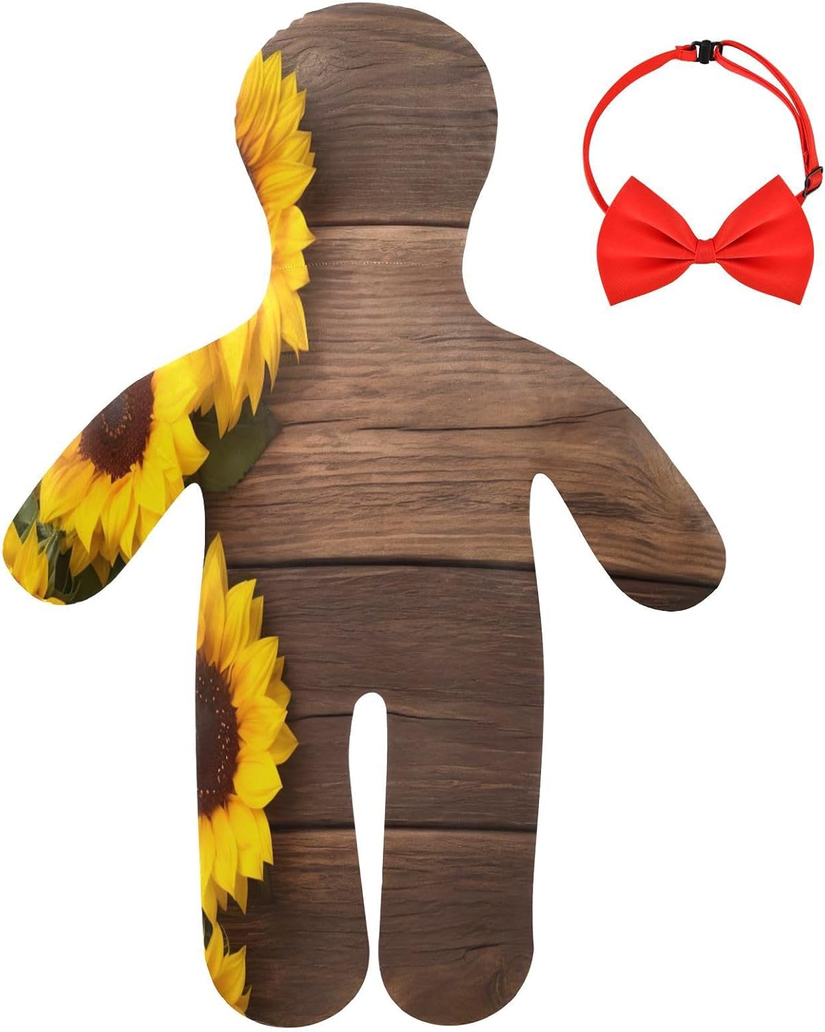 Sunflower and Board Human-Shaped Pillow Soft Body Pillows Washable Velvet Pillows for Anxiety Relief Sleeping Cuddling & Support