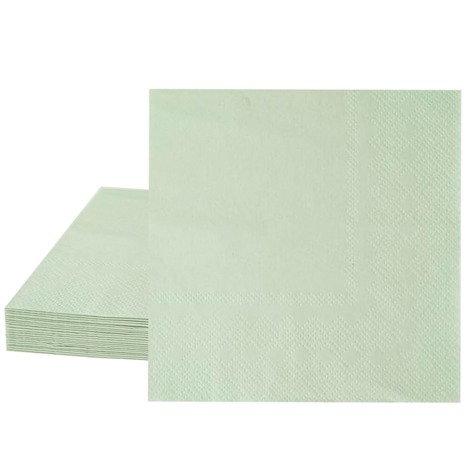 100 Tovaglioli Di Carta Verde Salvia Extra Large - 40x33 Cm Per Feste