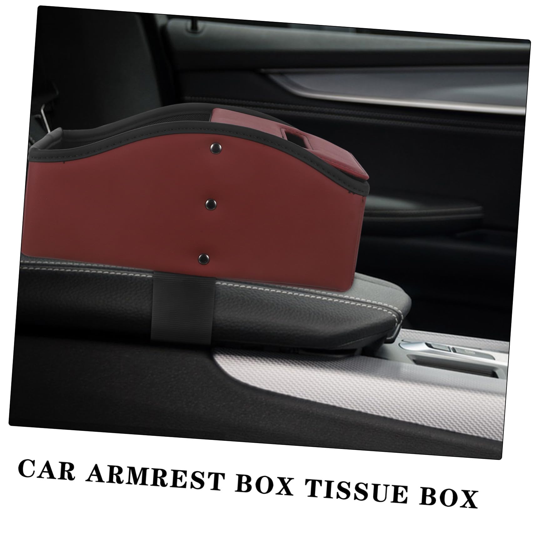 Scatola Porta Fazzoletti per Auto in PU Organizer Bracciolo Posteriore per Consolle Centrale Supporto per Tissues e Piccoli Oggetti Custodia Rosso Elegante e Pratica