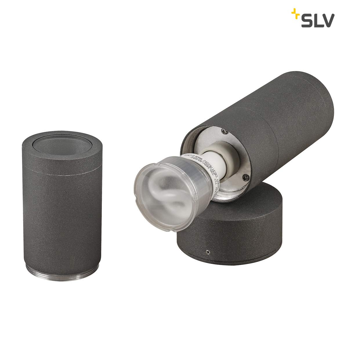 SLV Wandaufbauleuchte ASTINA/Beleuchtung für Wände, Wege, Eingänge, LED Spot außen, Aufbau-Leuchte Outdoor, Gartenlampe / GU10 IP44 11W anthrazit