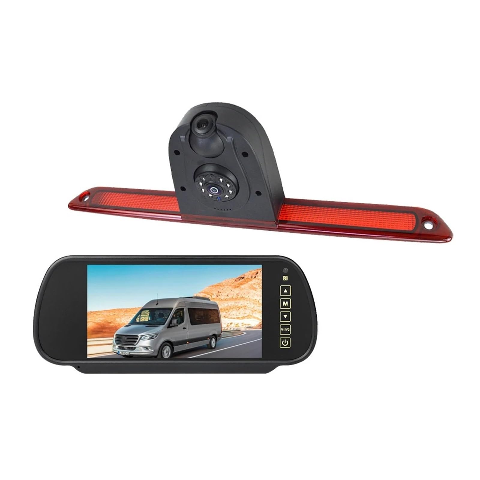 Dwuobiektywowe Światło Stopu Kamera Cofania Z Dwoma Obiektywami Zestaw Świateł Hamowania Cofaniem Stabilna Transmisja SygnałU(Suction Cup Mount)