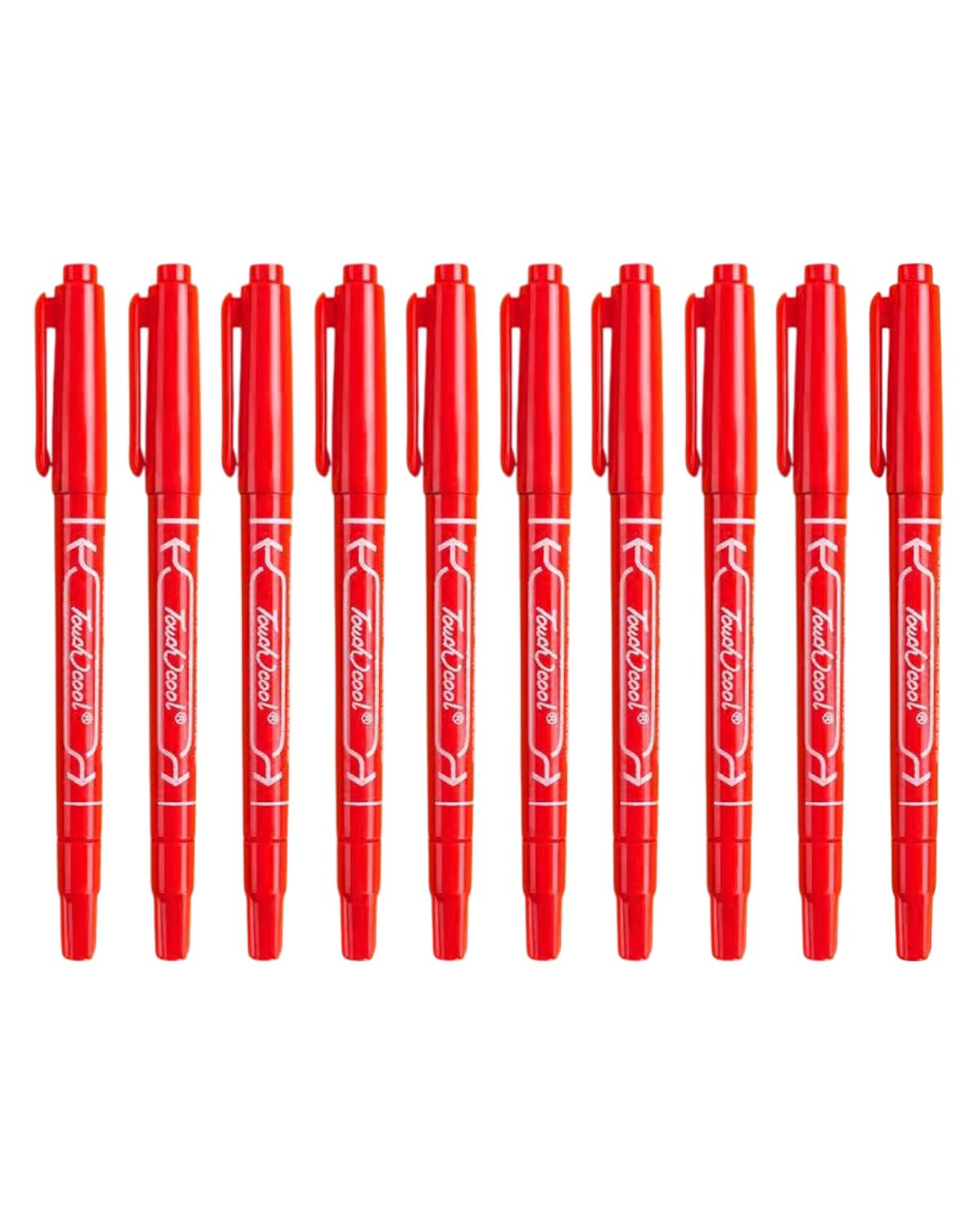 10 piezas Rotuladores Permanentes Negro,Marcador Punta Fina, Marcador Rotulador Permanente Fino sobre Plástico, Madera, Piedra, Metal, Vidrio para Marcar(Rojo)