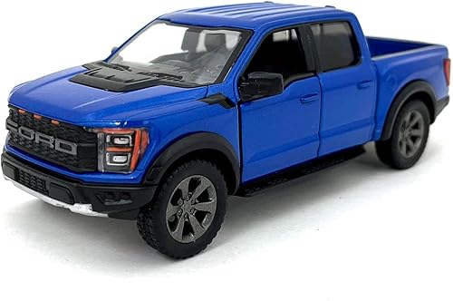 Miniatura 2 de KiNSMART SetOf4 Ford F-150 RAPTOR 2022 - Camión de juguete a escala 146 de 5 pulgadas, modelo fundido a presión, negro, blanco, rojo, azul