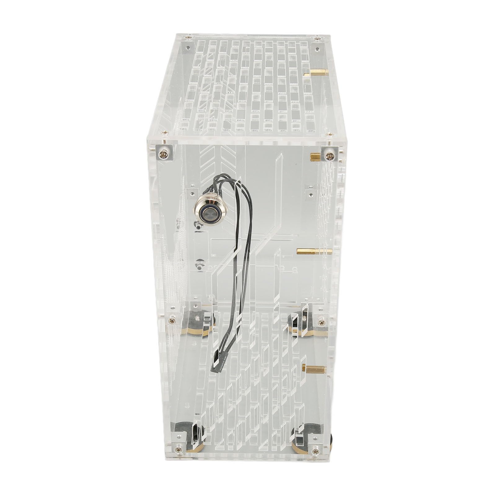 Zunate Obudowa Chłodząca 360 Mini ITX 4,3 L |Przezroczysta Obudowa Komputera PC z Przezroczystym Panelem Akrylowym Flex Power na Dysk SSD 2,5 Cala (jasne)