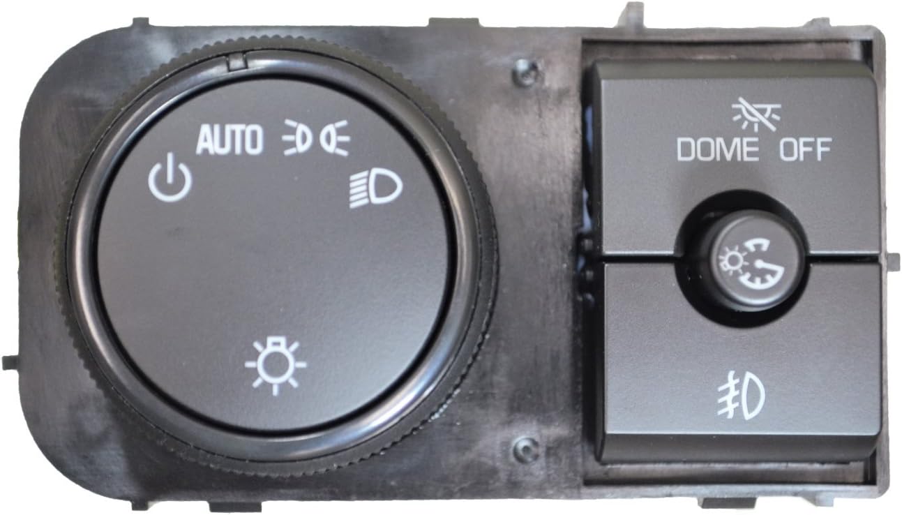 PT Auto Warehouse HLS11079 Headlight Switch, Fog Lights Switch, Black Trim