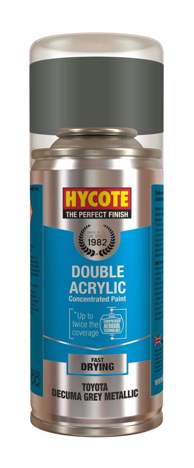 Hycote Toyota Decuma Grey Metallic 150ml Double Acrylic Spray Paint Aerosol