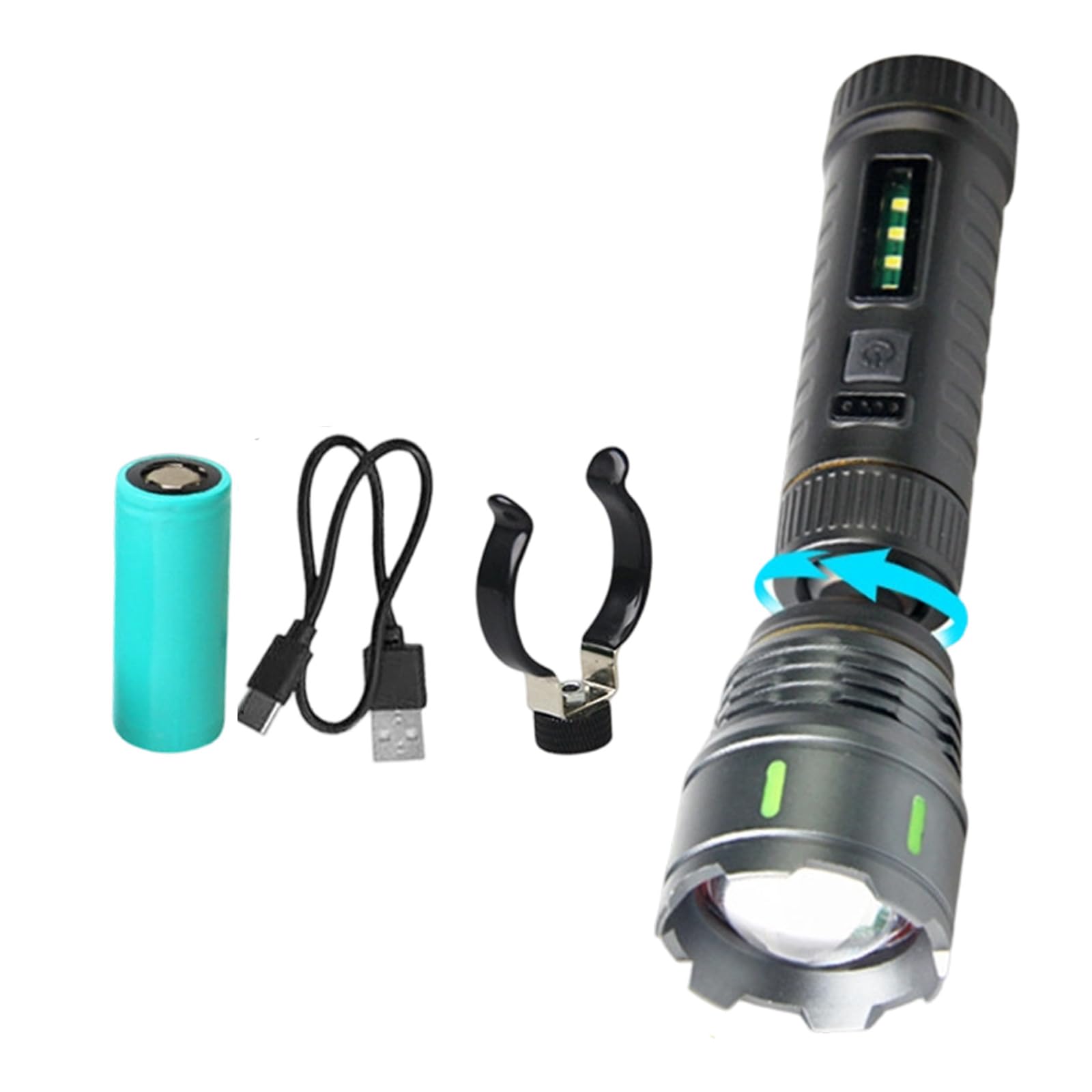 Limtula Fishing Light Rechargeable Handheld Flashlight with Beam Control ABS Body Clip Mount for Camping Trips Adjustable Flashlight