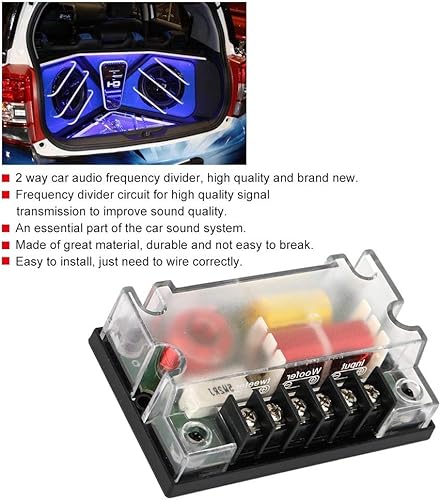 Miniatura 4 de Divisor de frecuencia de altavoz de coche, divisor de frecuencia de audio de 2 vías para automóvil, filtro de sonido, accesorios para automóviles