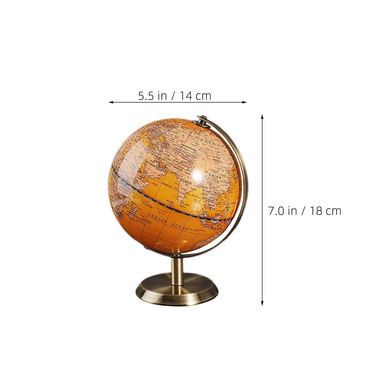 SUPVOX Ornamento a globo terrestre rotante: mappamondo da scrivania da 5,5 pollici per ufficio o soggiorno, esplorazione geografica - mappa geografica da tavolo per ufficio