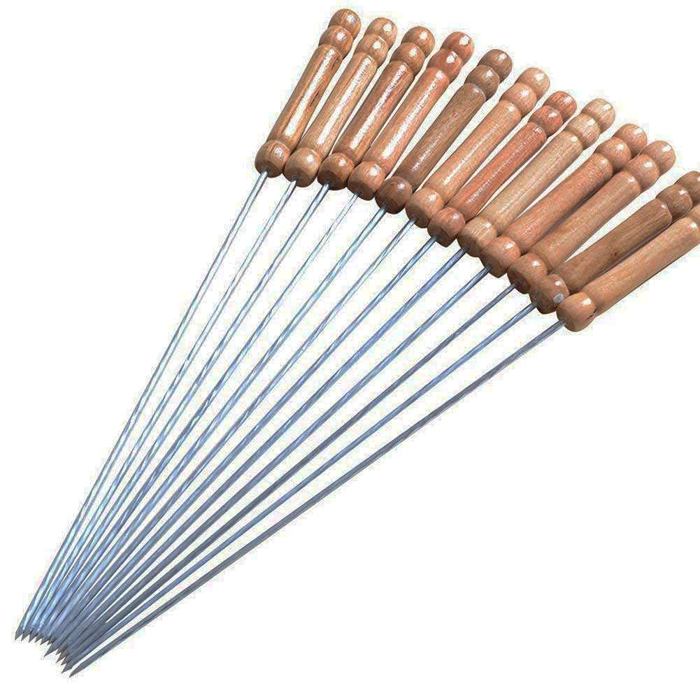 Bharat Stainless Steel Skewers 14 inch (THICKNESS 4MM SQUARE SHAPE ROD Barbeque Grilling Stick, for KABAB, 10 Inch Rod 4 Inch {HARDWOOD SHEESHAM WOODEN HANDLE) -Pack of 6 Pieces (B07Z4SZX7Y) Amazon Price History, Amazon Price Tracker