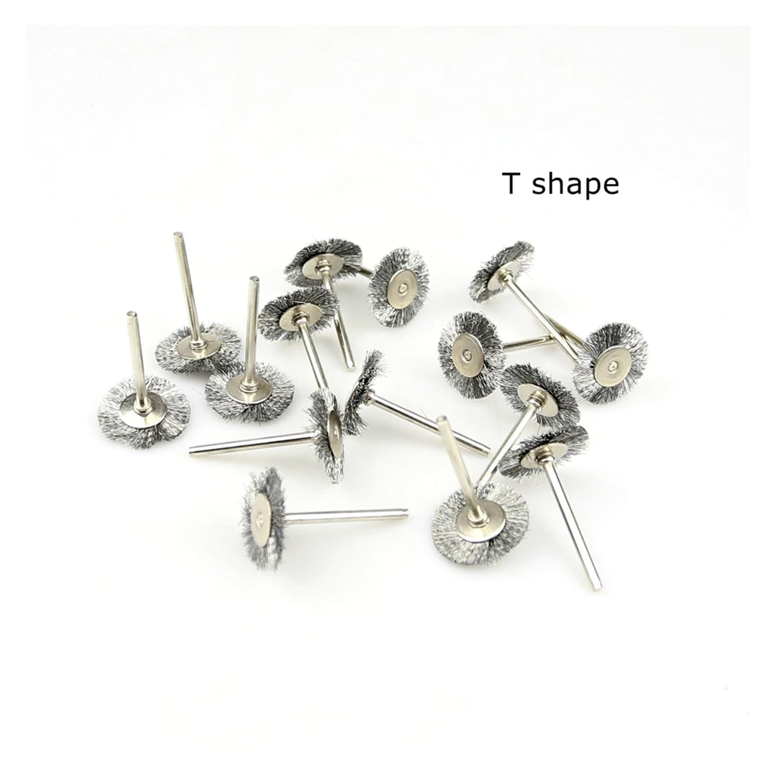 100 sztuk miniaturowych szczotek drucianych z trzonkiem 3 mm(Bowl Shape)