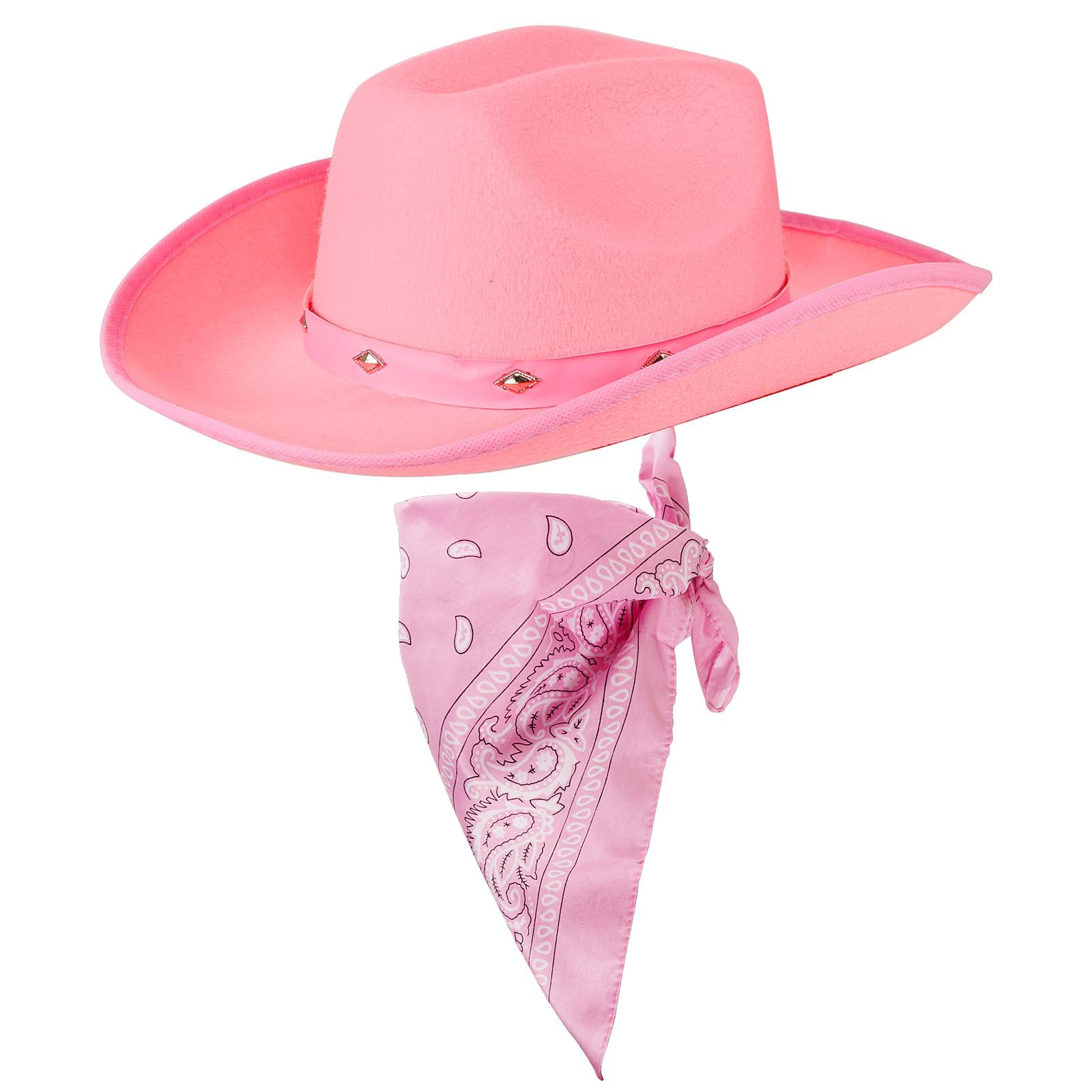 COLOFALLA Sombrero de Vaquero + Pañuelo Cabeza Hombre Gorro Vaquero Disfraz Sombrero Cowboy para Carnaval Fiesta Temática Infantiles