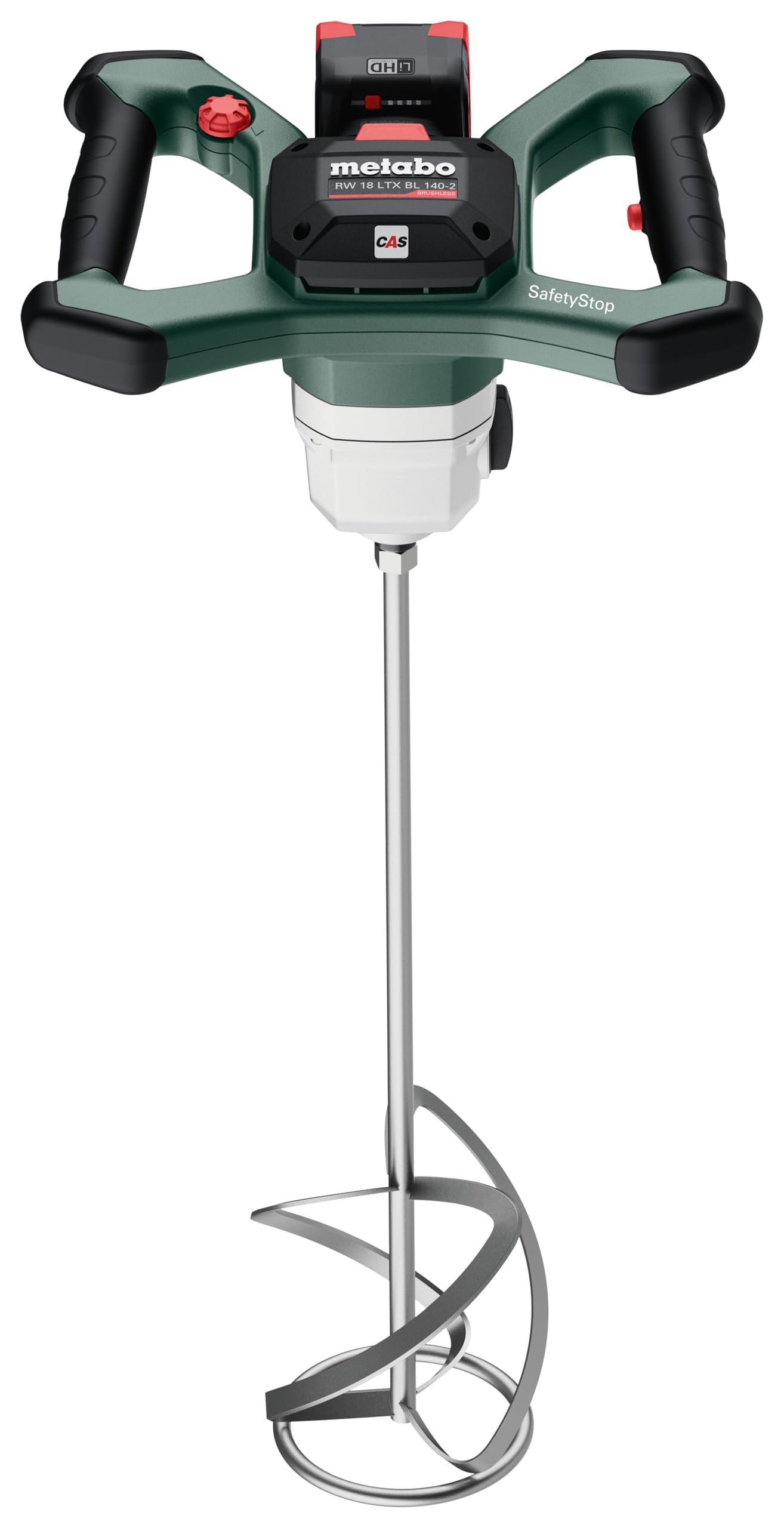metabo RW 18 LTX BL 140-2 Mezclador de Mortero, Batidor 18V, Motor | Herramienta a batería para 50 L, rosca M14, SoftStart y SafetyStop. Incluye varilla RS-R3 140 mm sin batería ni cargador.