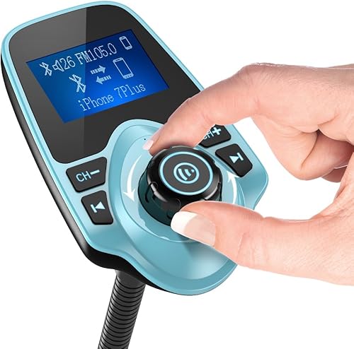 Miniatura 36 de [versión más reciente LED transmisor FM], Nulaxy transmisor de radio FM inalámbrico por Bluetooth para el coche, Negro