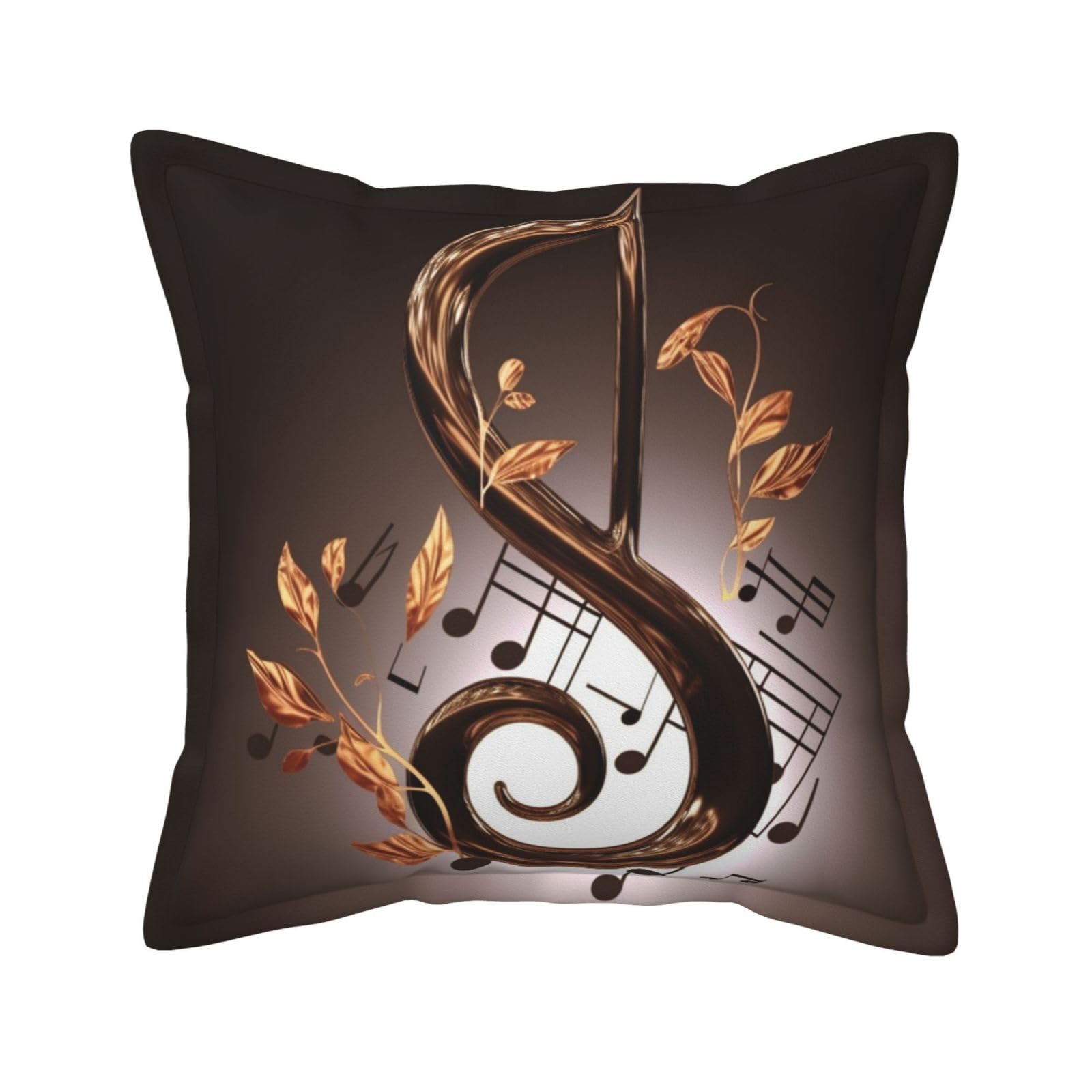 Housses de coussin de style rustique en cuir motif musique 45,7x45,7 cm pour lit