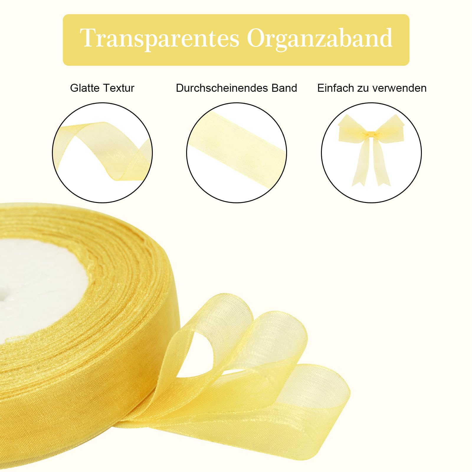 3 Pièces Ruban Cadeau Ruban En Tissu Ruban En Mousseline De Soie Gland