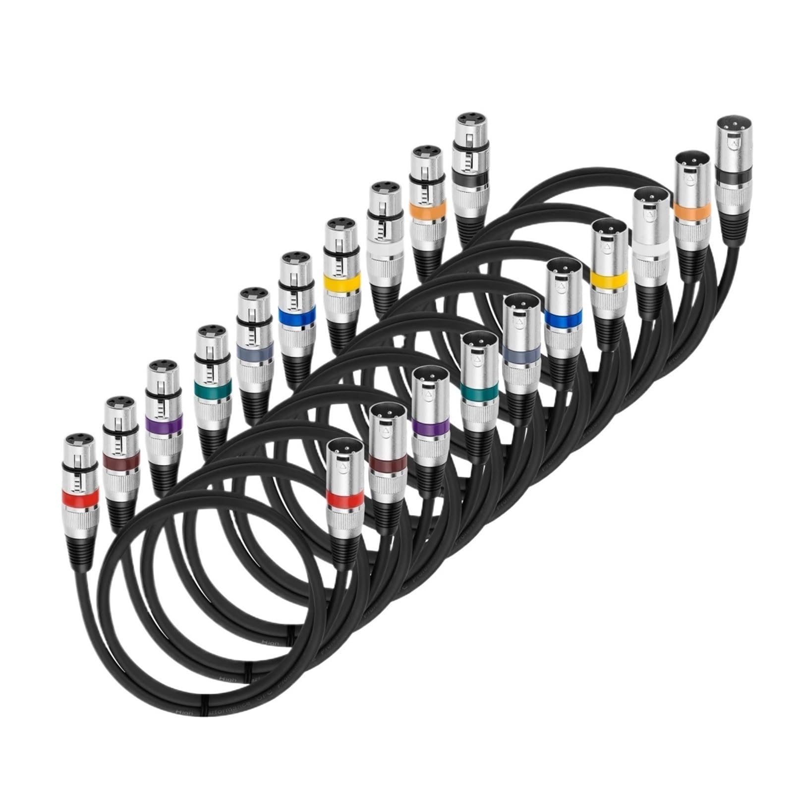 3-pinowy zbalansowany kabel XLR Ekranowany męsko-żeński kabel audio do miksera mikrofonu 1 m 1,8 m 3 m 5 m 10 m 15 m 20 m (Purple Circle, 1,8 m)