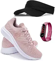 KIT Tenis Feminino Academia e Caminhada Ultra Leve + Relógio Digital + Boné Viseira