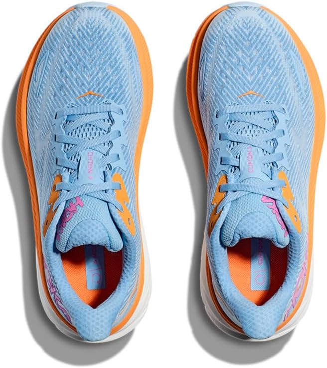 HOKA ONE ONE Womens Clifton 9 Textile Airy Blue Ice Water Trainers 7 US | Image 1