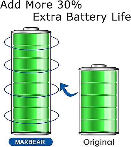 Miniatura 3 de MAXBEAR Motorola Moto E6 Batería, (actualizada) 3500mAh 3.85V batería de repuesto de polímero de litio para Motorola Moto E6 KE40 XT2005 XT2005-1