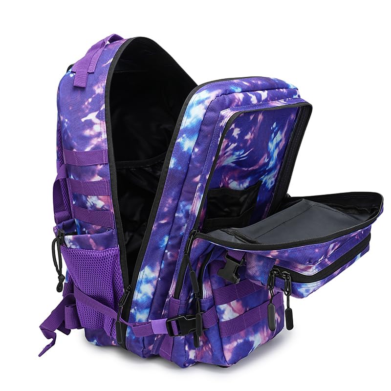 Military Tactical Backpack 55L Army Backpack Bug Out Bag Assault pack Molle Daypack Hiking Trekking Rucksack (Black 1.0) - Image 7