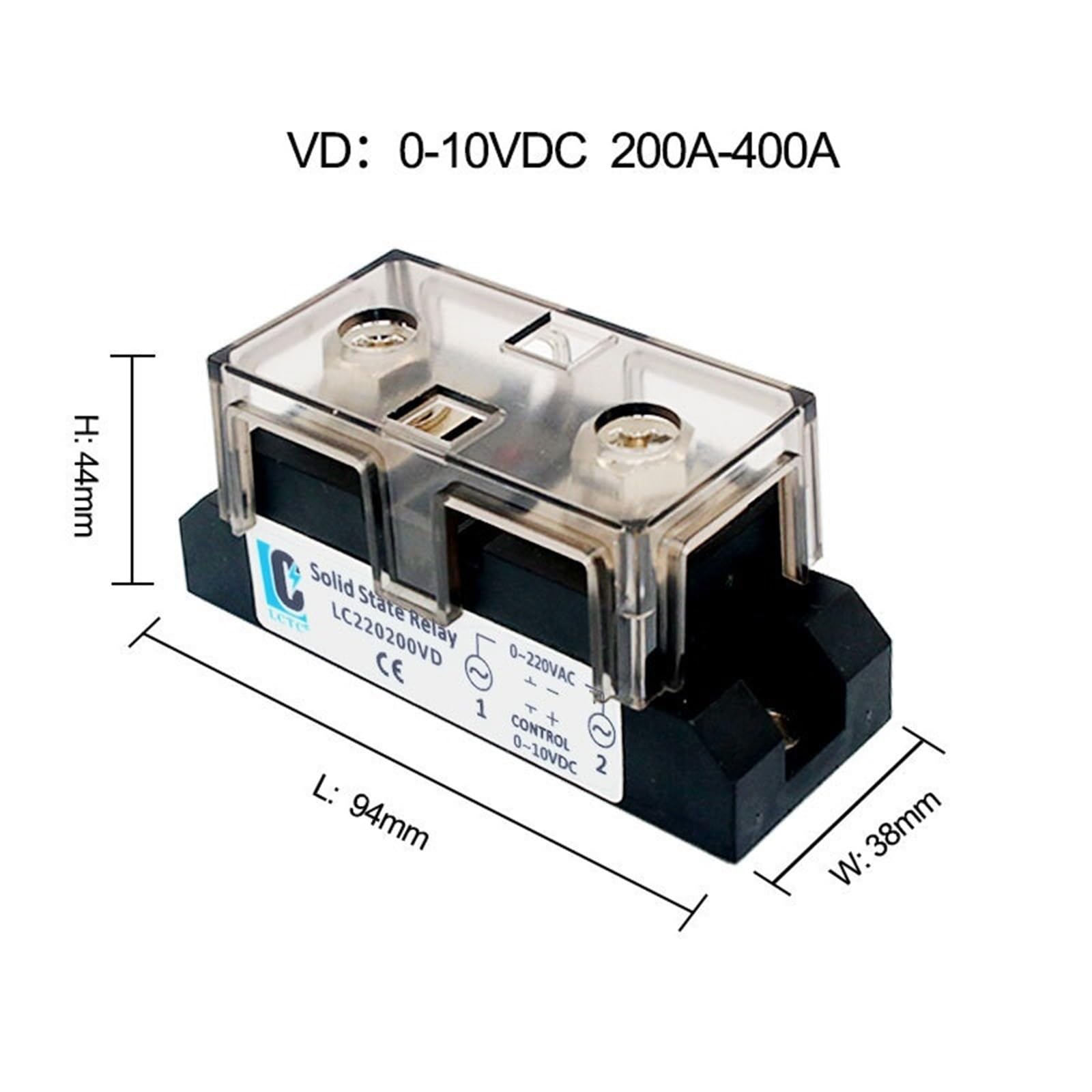 Przemysłowy regulator napięcia SSR o dużej mocy Model 200A 300A 400A przekaźnik półprzewodnikowy 4-20mA / 0-10V 0-5V(200A, LC220 0-10 VDC)