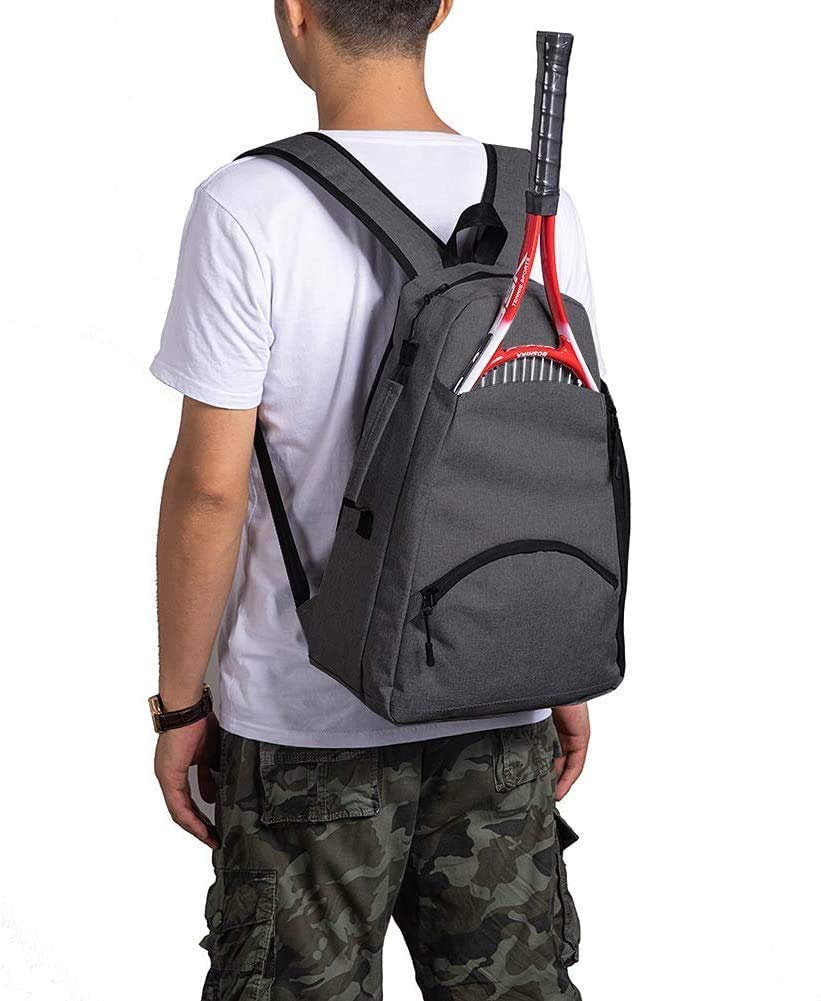 Sac à Dos De Tennis Polyvalent – 44x32x17 Cm – 6 Compartiments – Portage 3-en-1 – PVC/600D Imperméable – Pour Tennis, Pickleball, Badminton