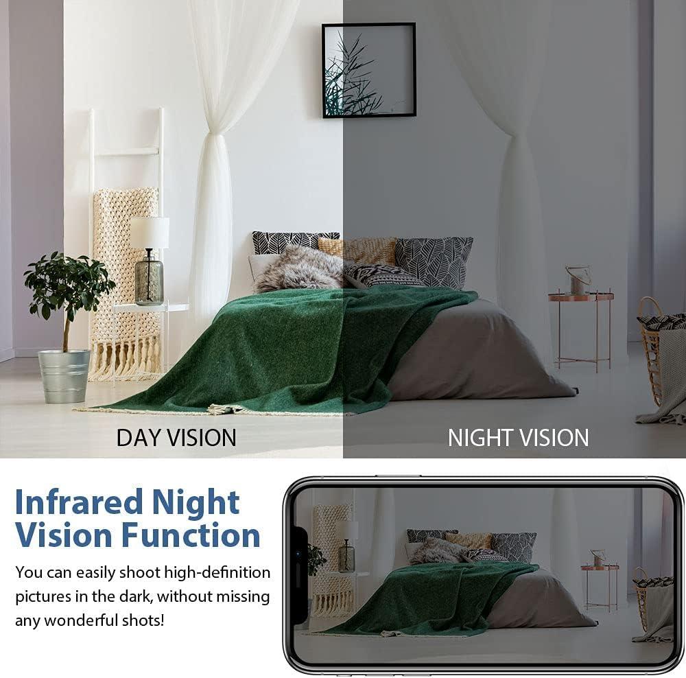 Kestanlora Hidden Camera WiFi Camera Hidden Cameras HD 1080P Wireless Small Camera with Night Vision Cameras for Home Security Secret Nanny Cam