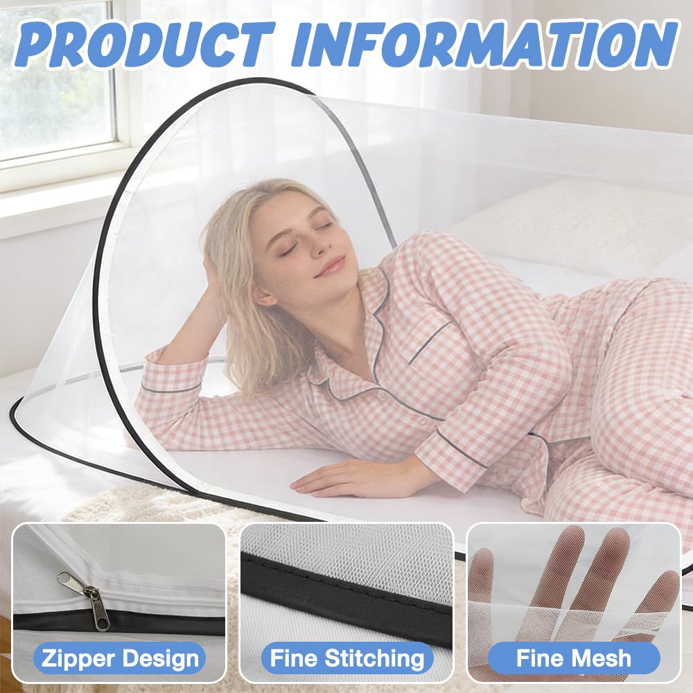 Zanzariera pieghevole, ultraleggera pop-up, Zanzariera grande da 200 x 80 x 56cm, tenda da campeggio portatile, letto zanzariera, campeggio con fondo a rete, per letto, campeggio
