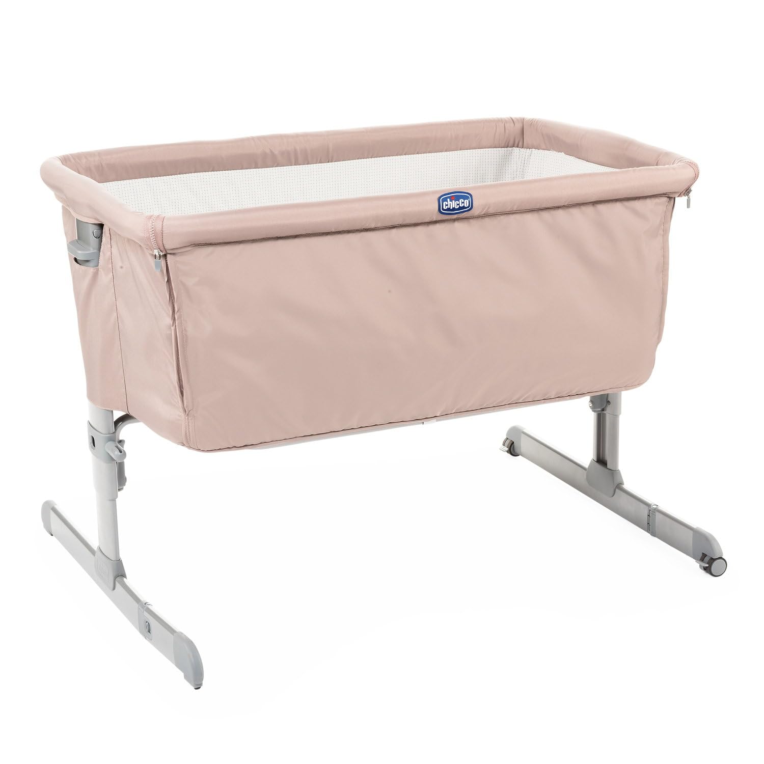 Chicco Next2Me Culla Neonato Fianco Letto, Lettino Neonati Con Materasso, Compatibile con Diversi Letti, Altezza Regolabile, Inclinabile, Buona Circolazione Dell'Aria, Materasso e Borsa Inclusi