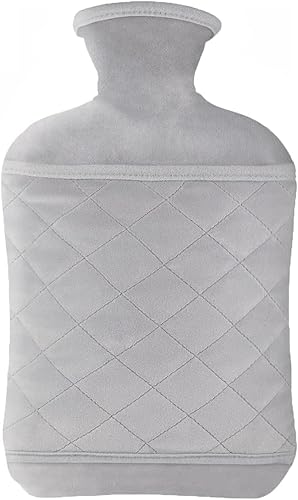 Botella de agua caliente de goma de cachemira de 2 litros para mantener las manos y los pies calientes amarillo