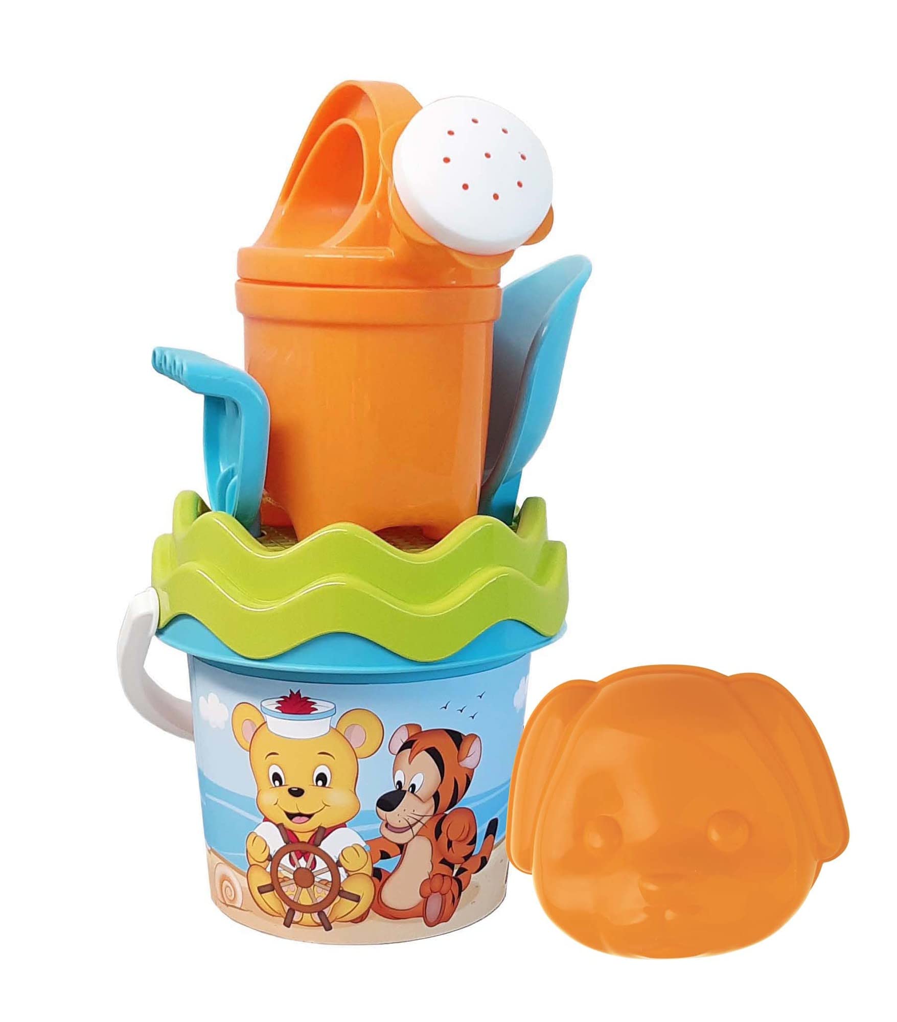 Set Paletta Rastrello Innaffiatoio Simba- Sandspielzeug Space Baby-Set Di 6 Secchielli Set Giocattoli Per Sabbia Simba Space
