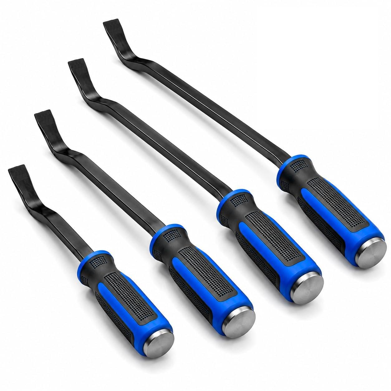 Autojack Blue Pry Bar Set 4 Piece Heavy Duty Prybar Set Heavy Duty, Pry Bars