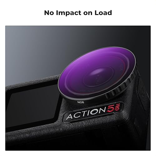 Miniatura 6 de K&F Concept Kit de filtro PL y ND a presión compatible con DJI Osmo Action 345 Pro, 4 unidades de ajuste a presión CPL ND8 ND16 ND32 filtro