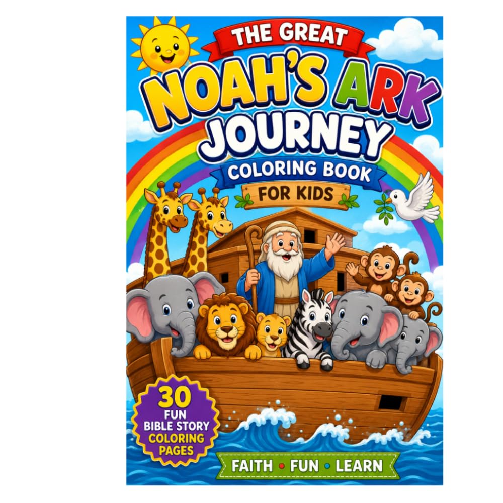 THE GREAT NOAH'S ARK JOURNEY: Christian Coloring Book for Children Ages 3–10