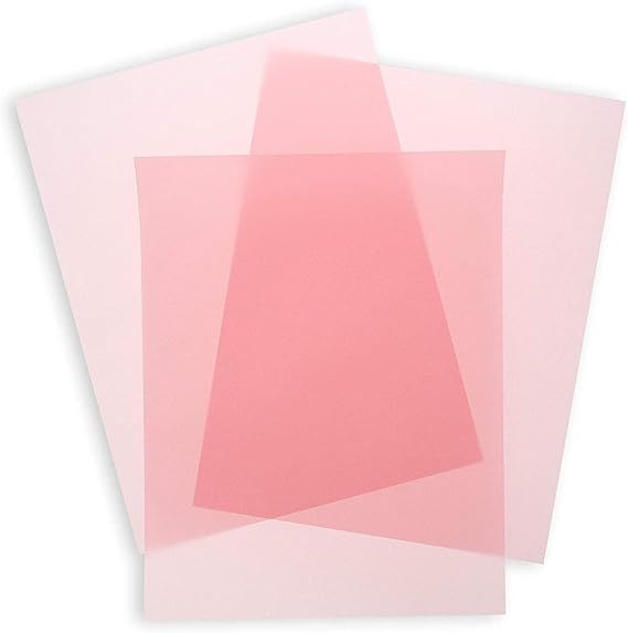 Pink Vellum Paper for Invitations and Tracing (8.5 x 11 in, 50 Sheets