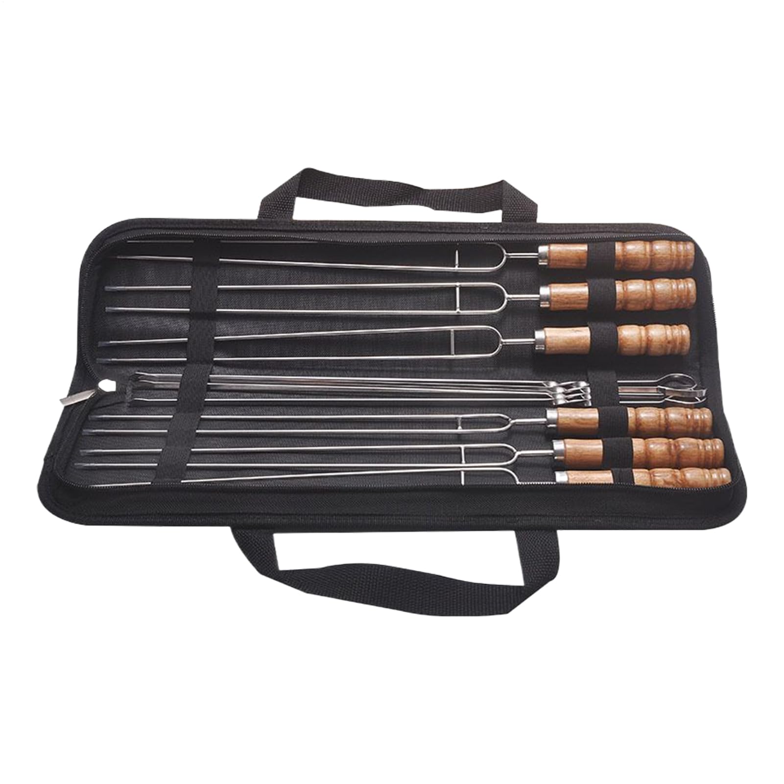 Brochetas para parrilla con mangos de madera para tus barbacoas de carne y pollo