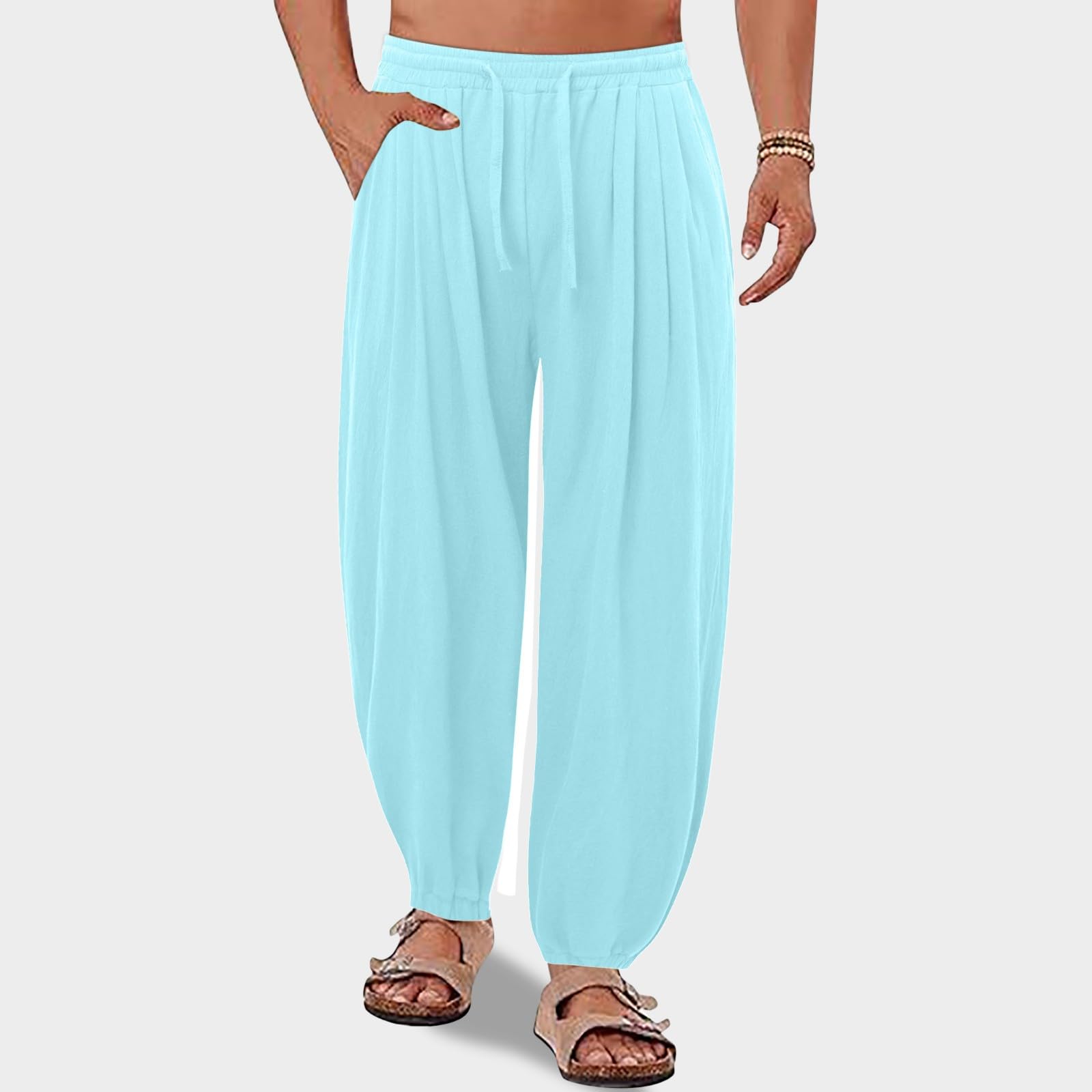 Pantalones Harén Hombre Bombachos Sarouel Baggy Aladino Yoga Hippie