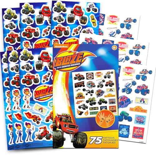 Blaze and the Monster Machines �X�e�b�J�[ �^�g�D�[�p�[�e�B�[�p�i�p�b�N - �u���C�Y�X�e�b�J�[120��+�Z�b�g 75���̈ꎞ�I�ȃ^�g�D�[���� �험�i�ƃO�b�f�B�[�o�b�O�l�ߕ��p (�p�[�e�B�[�L�O�i�V�[�g9��)