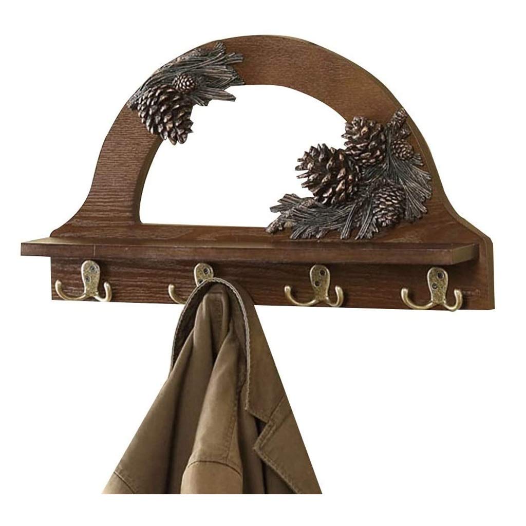 Mobygkfy One Color American-Style Coat Rack, Wooden Shelf Hook, Wall-Mounted Shelf Shelf Wall Shelf