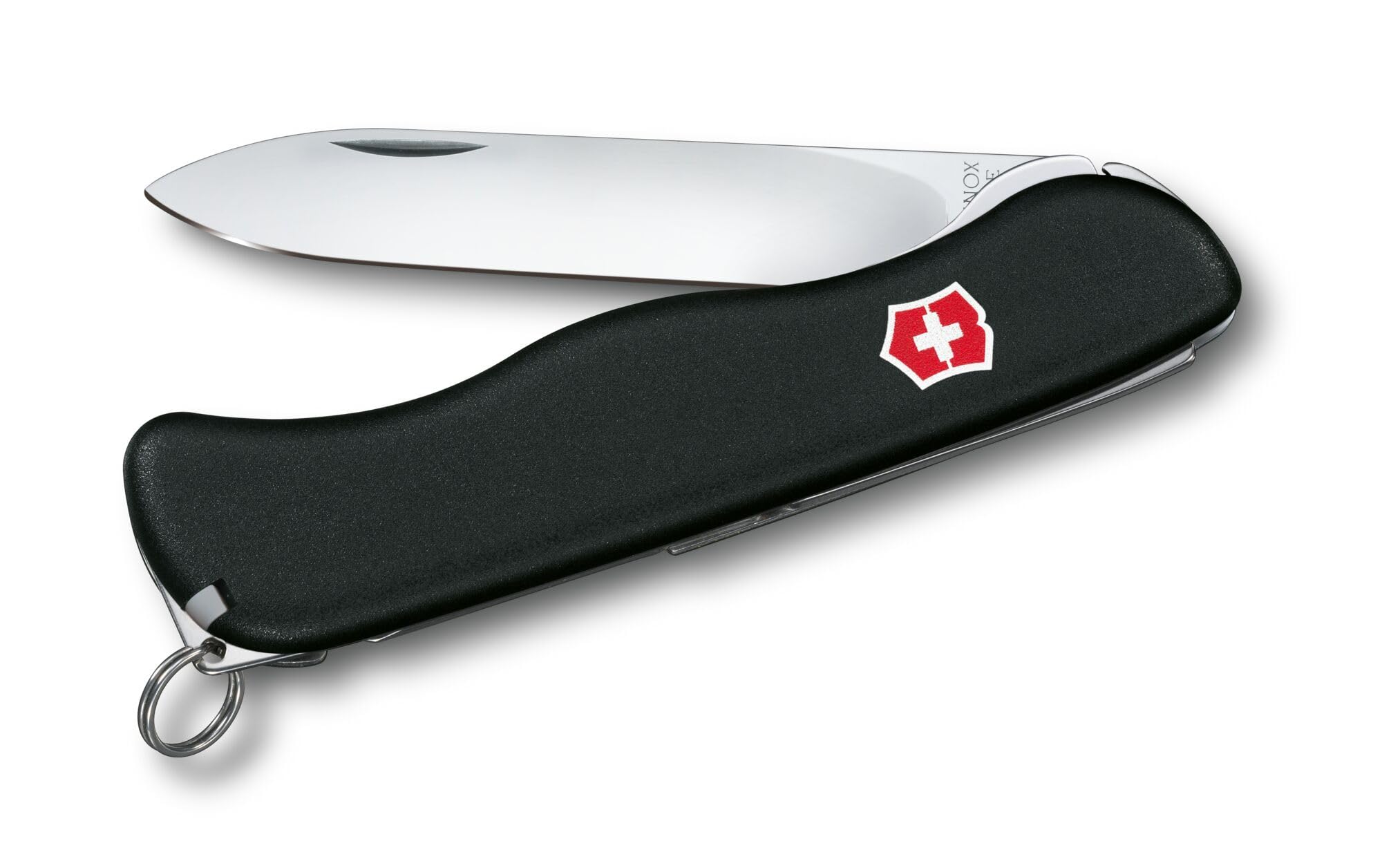 Victorinox Schweizer Taschenmesser Sentinel, Swiss Army Knife, Multitool, 4 Funktionen, Feststellklinge, Pinzette, Zahnstocher, Schwarz