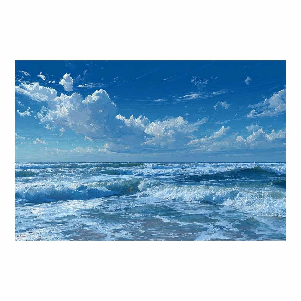 DMZPKZB Landscape Wall Art Coastsal Ocean Waves Viewss Landscape Picture Artwork Prints,Vintage Poster Decor,For Living Room,Bedroom,kitchen,Office,Corridor(Multicolor)-80x120cm Unframed