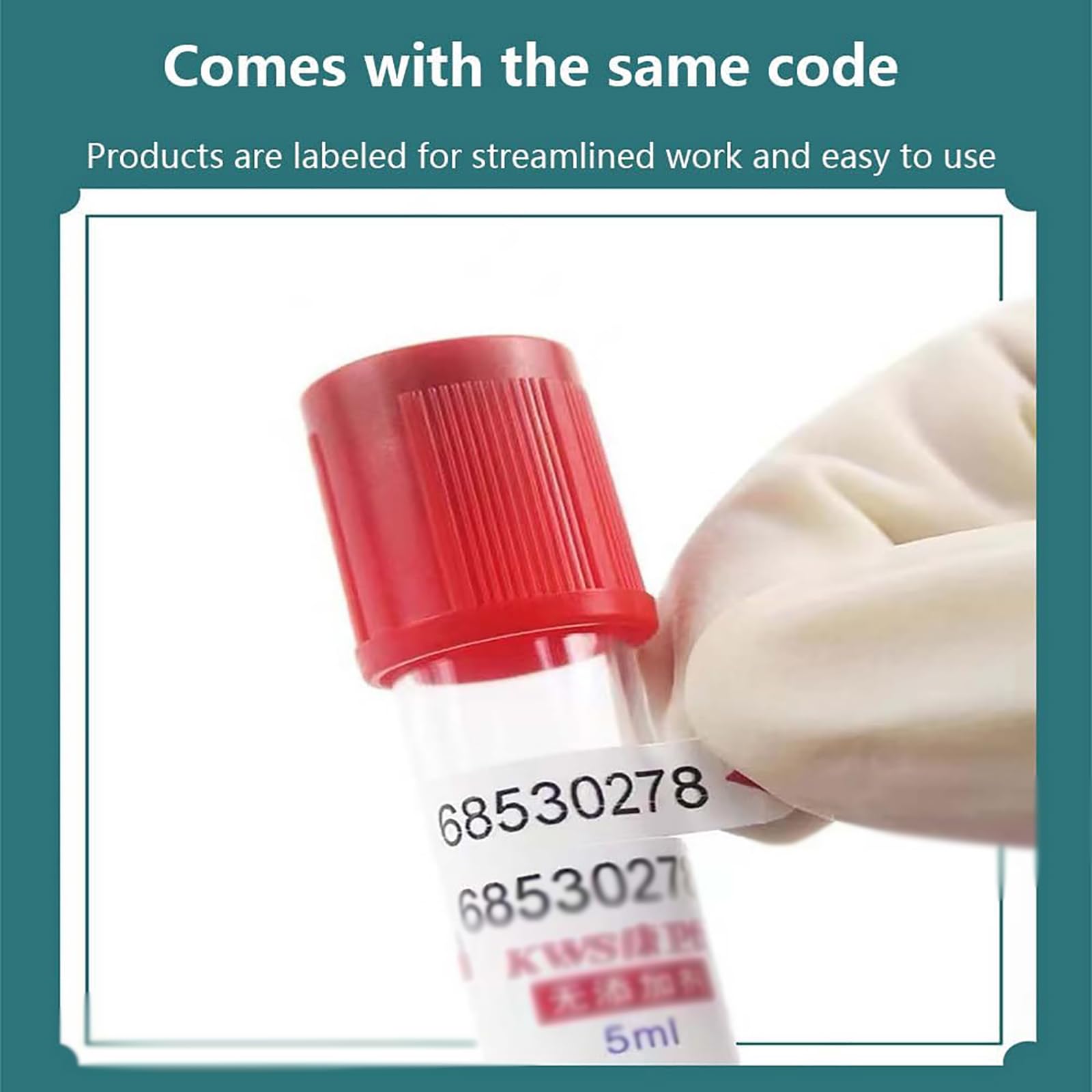 Set di 100 provette per la raccolta del sangue venoso,provetta per centrifuga da laboratorio,provette monouso per la raccolta del sangue sottovuoto,tecnologia di elaborazione asettica,5ml