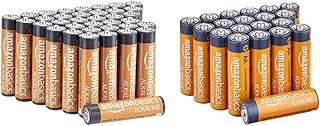 Amazon Basics 36 Pack AAA High-Performance Alkaline Batteries, 10-Year Shelf Life, Easy to Open Value Pack & AA 1.5 Volt Performance Alkaline Batteries - Pack of 20