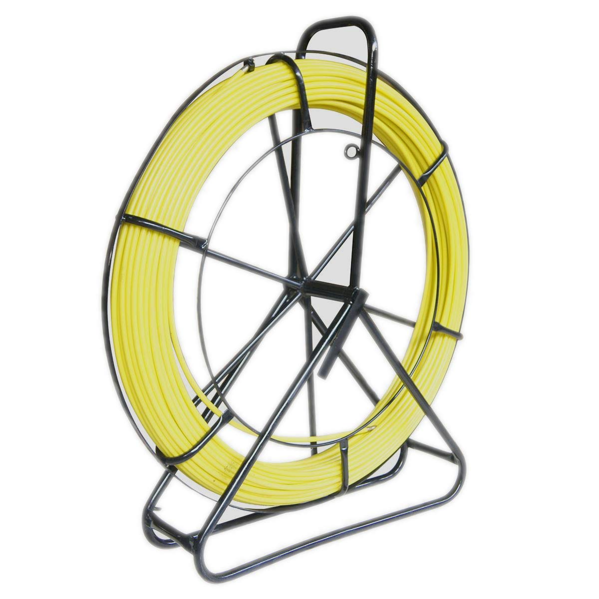 Katsu Tools Katsu Fiberglass Duct Rodder 8X100m With Steel Stand And Brake, Fiberglass Electric Cable Installation Tool, Electrician Pipeline Cable Running Threader Fish Tape Puller 312386
