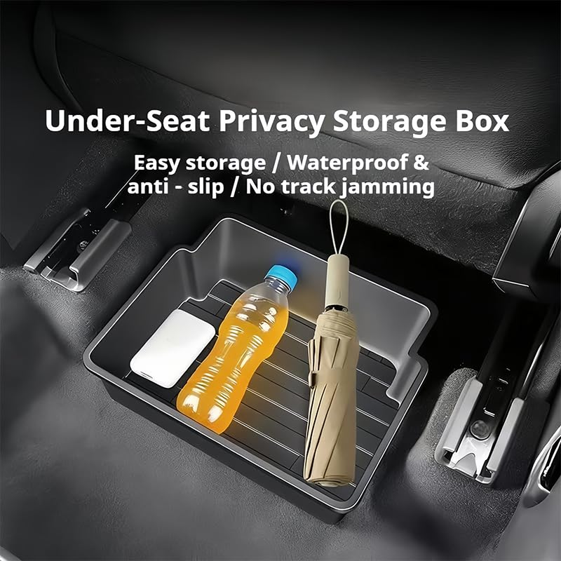 Caja de Almacenamiento Debajo del Asiento para Skoda Kamiq/Karoq/Kodiaq, Cajón Debajo del Asiento, Oculto Impermeable Antirrayas, Accesorio Práctico para Vehículo,Black