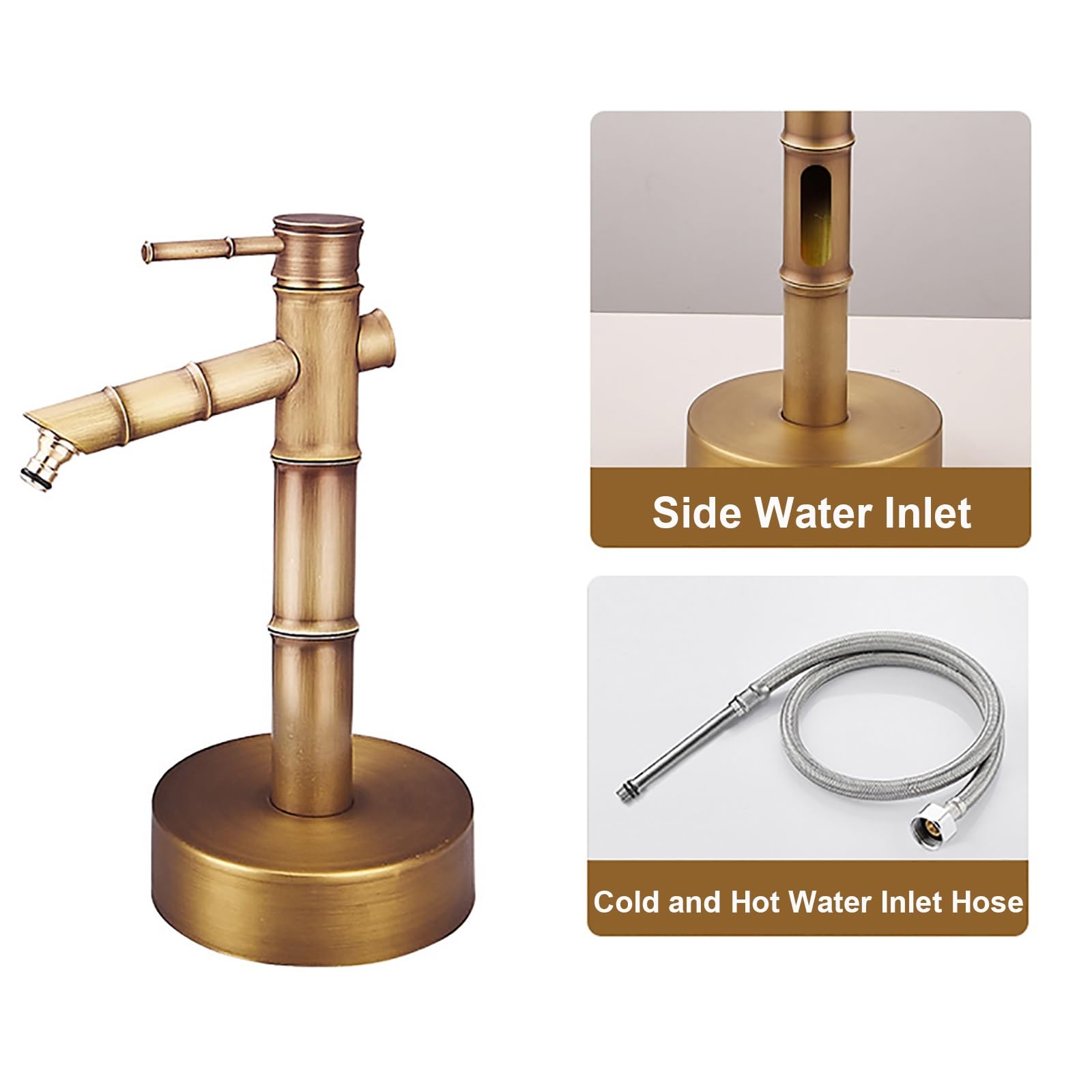 Columna de grifo de cobre para exteriores, 13 pulgadas, anticongelante, hidrante de jardín, solución duradera de riego/riego para patios y jardines